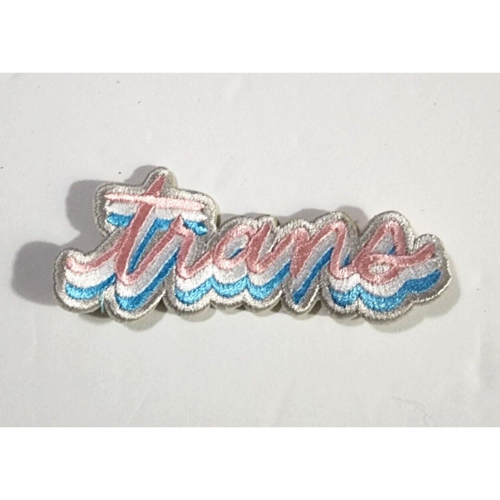 Anna Parade Trans Pride Embroidered Patch Pink Blue White LGBTQ+ Interest NEW